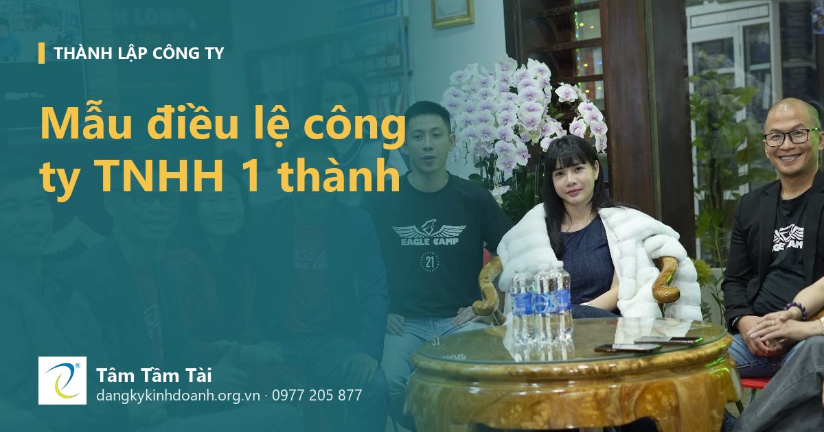 Mẫu điều lệ công ty TNHH 1 thành viên 2026: những điều khoản không nên chép nguyên